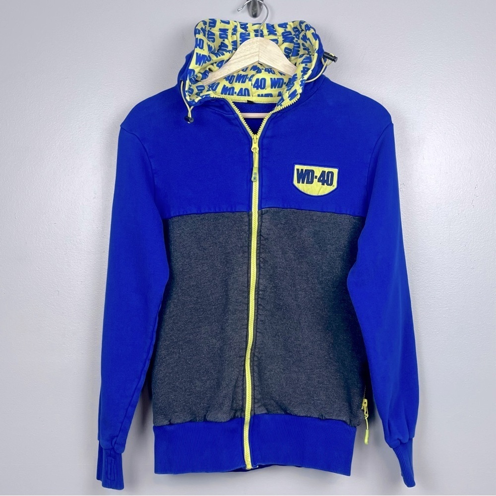 WD-40 Men's 100% Cotton Full Zip Spellout Logo Hoodie Size S; Streetwear, Auto